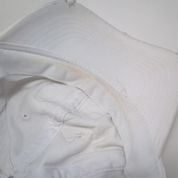 American Flag Slideback Hat Solid White One Size Adjustable Vent Holes - Picture 8 of 9